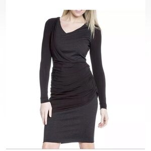 Lysse Melange Black Wrap Shaping Dress Small slimming NWT